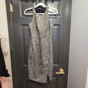 Banana Republic Black and White Halter Midi Dress